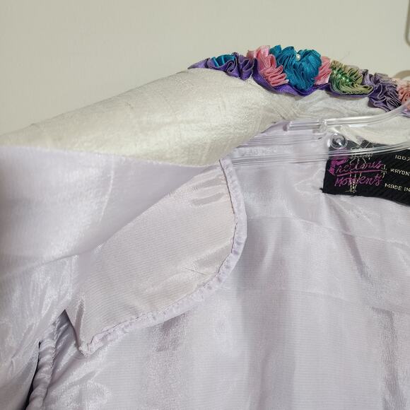 Precious Moments vintage 100% silk ribbon and beaded blazer woman's size M / L - Picture 15 of 16